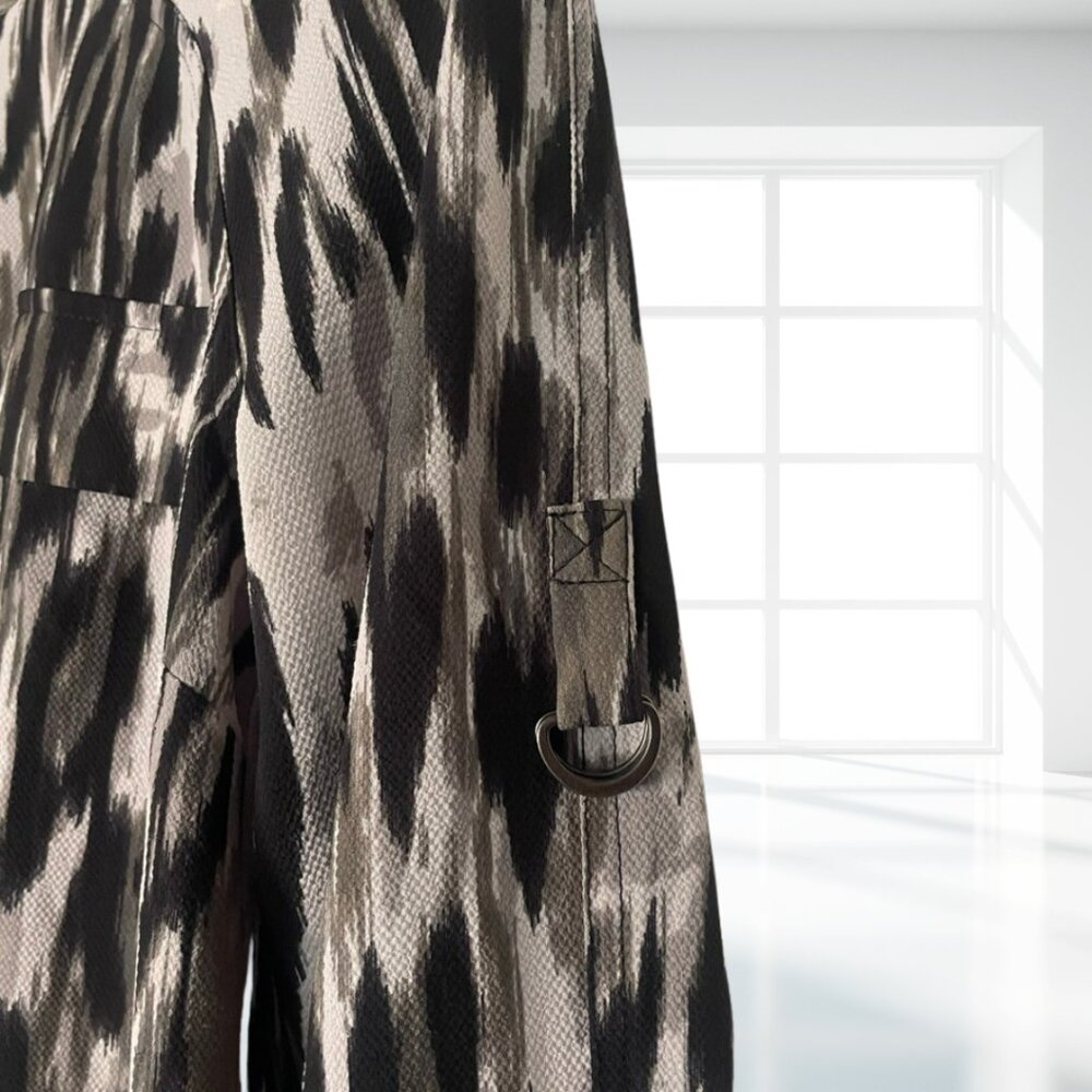 Rock & Republic Edgy Rocker Zipper Tunic Shirt M Black White Abstract Print - Picture 4 of 12